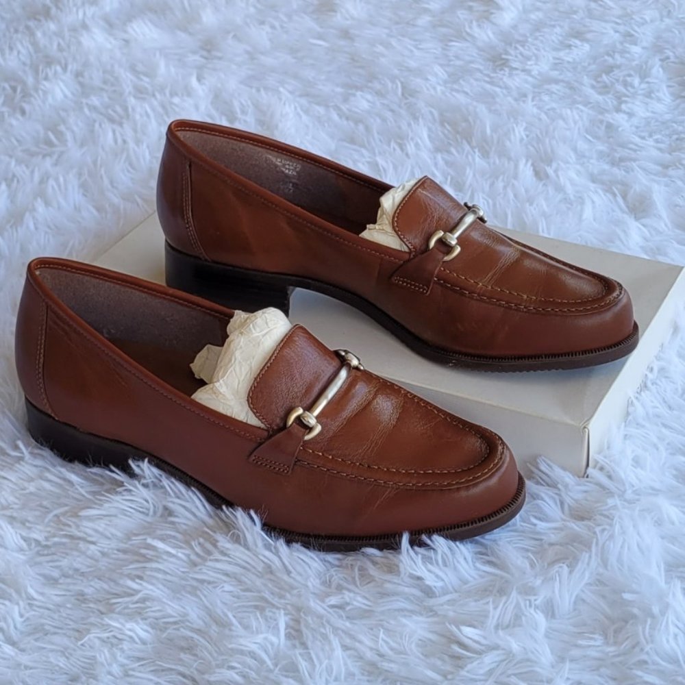 Easy Spirit Barstowe Walnut Leather Woman Loafers shoe Size 8.5